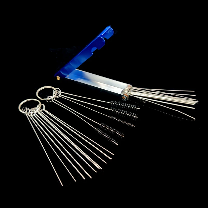 Cleaner Set Carburetor Carbon Dirt Jet Remove Cleaning Needles Brushes Tools Cleaning Tools for Automobile and Motorcycle Tubing