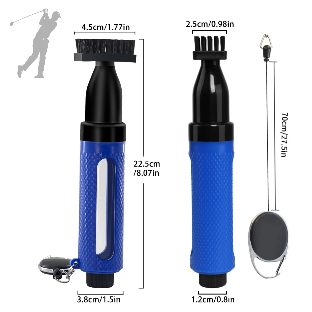 Golf Club Cleaning Brush New Press Water Spray Brush With Carabiner Portable Golf Club Groove Brush Golf Swing Cleaning Products 2