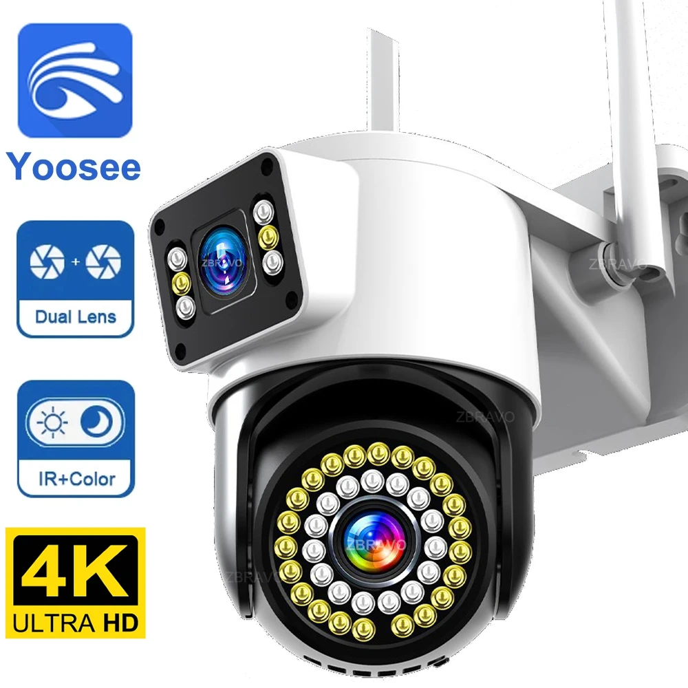 

Yoosee 4K 8MP Dual Screen IP Camera 4MP WiFi PTZ Camera AI Human Detection Monitor Outdoor Color Night Vision CCTV Home Security