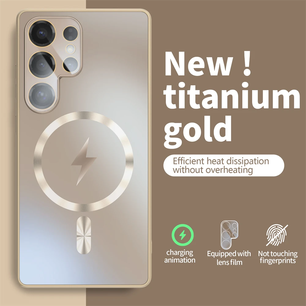 Ultra Thin Titanium Magnetic Glass Lens Protect Phone Case with Matte Finish