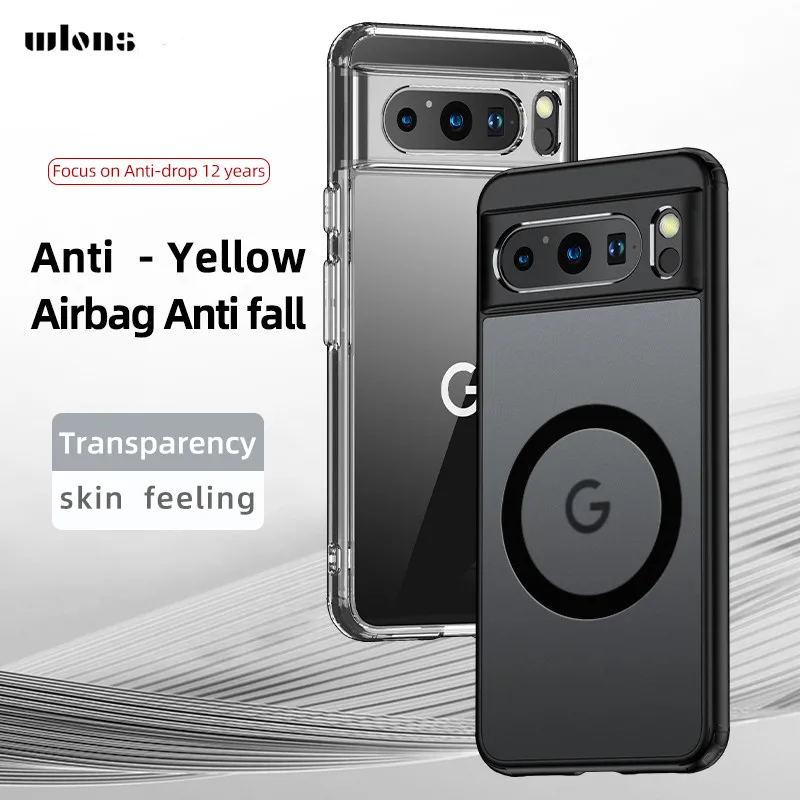 Per Google Pixel 7 8 Pro 7A Hybrid Soft Tpu + Matte Hard Pc Back Case Antiurto Slim Clear Luxury Cover Smerigliata Con Magnetico
