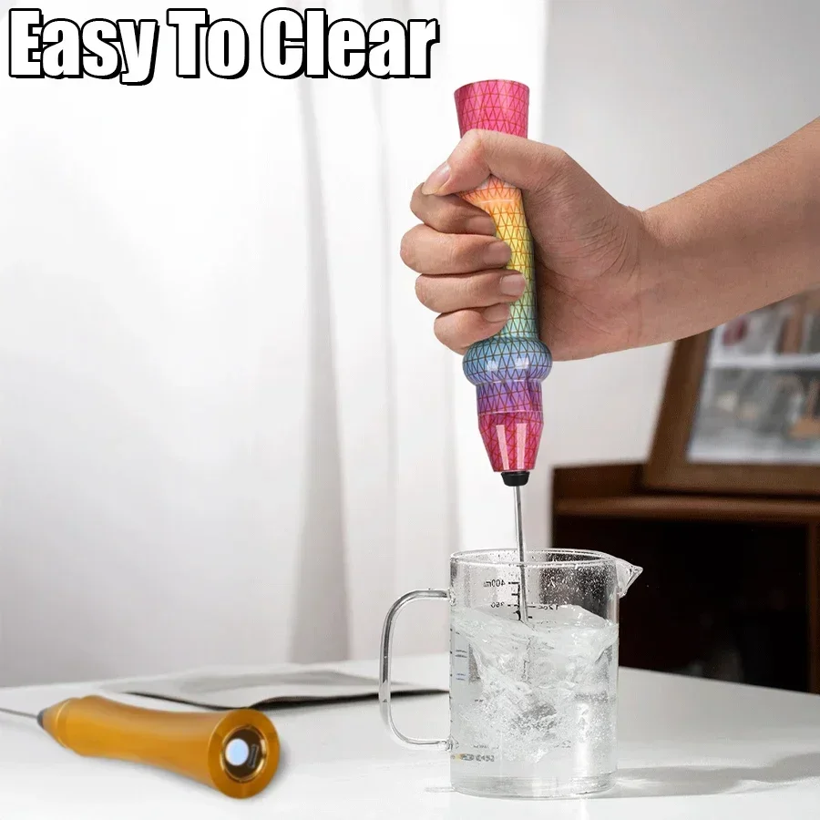 1 PCS Electric Milk Frother Portable Egg Beater USB Rechargeable Handheld Coffee Blender Milk Shaker Mixer Foamer Food Blender 2