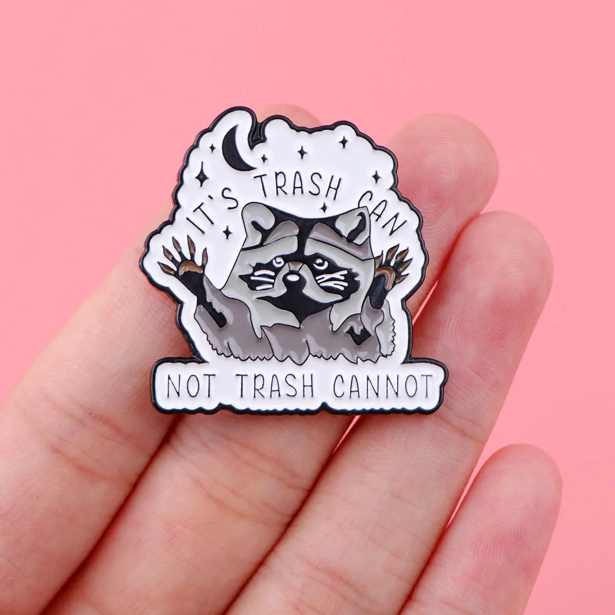 Cute Raccoon Enamel Pin Funny Quotes Brooches for Women Lapel Pins