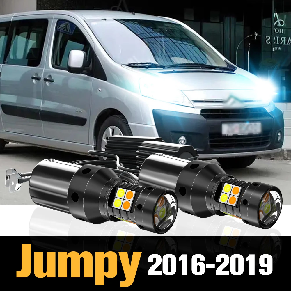 

2pcs Canbus LED Dual Mode Turn Signal+Daytime Running Light DRL Accessories For Citroen Jumpy 2016-2019 2017 2018