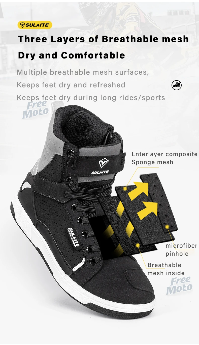 Scarpe Da Moto EBELHON Scout Stivali Da Moto Membana Hipoa