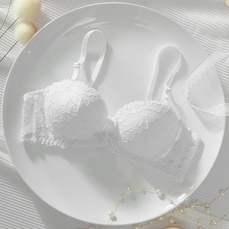 Thickened A Cup Bra - Womens Steel Ring Bralette for Small Breasts