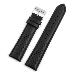Elegant Genuine Leather Watchbands - Premium Replacement Straps in Classic Colors - 18mm (Black)