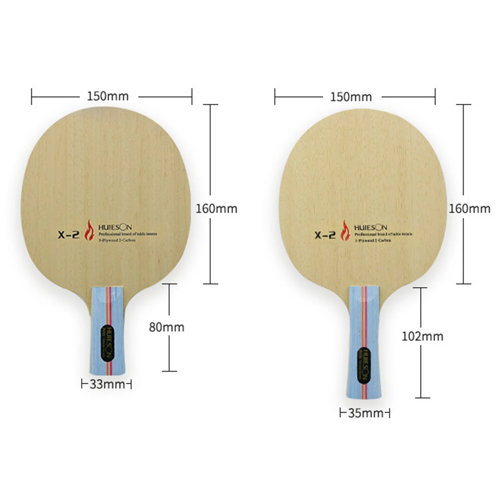 Huieson 7 Ply Hybrid Carbon Table Tennis Racket Blade Lightweight Ping Pong Racket Blade for Table Tennis Training Long Handle