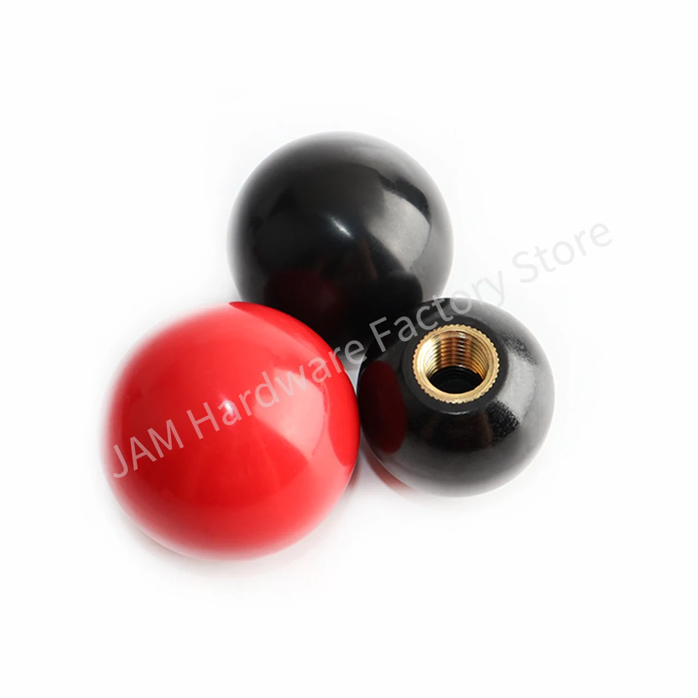 Furniture Knobs M4/M5/M6/M8/M10/M12/M16 Handle Ball Knob Machine Tool Replacement Round Handle Red Black Copper Phenolic Resin Ball