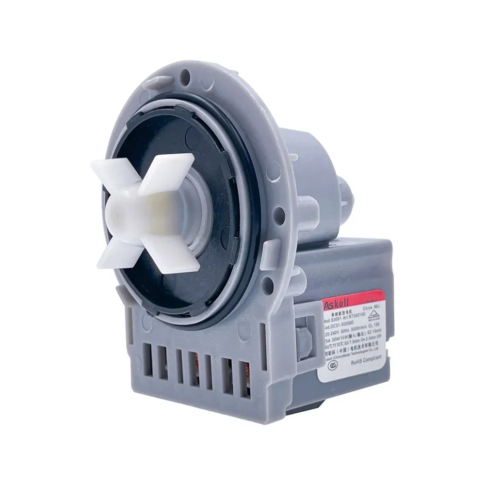 Drain Water Pump Assembly For Samsung Washing Machine Askoll DC31-30008D 220-240V Drainage Motor Washer Parts Washing Machine Drain Pump Motor