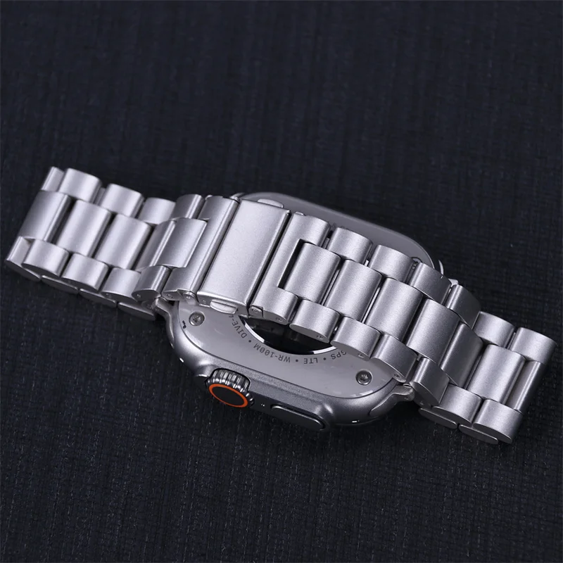 Elegant Stainless Steel Smartwatch Band - Premium Metal Bracelet Strap