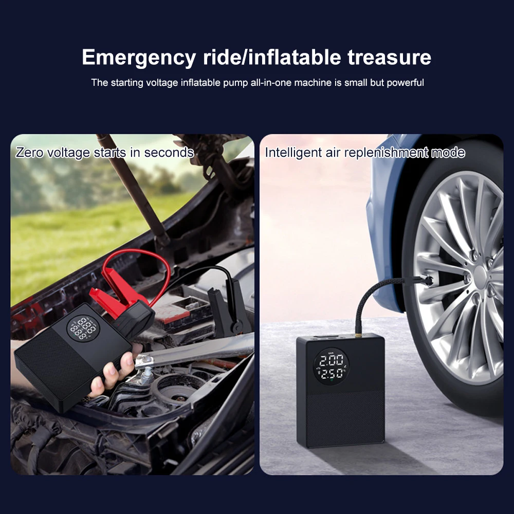 Wireless Portable Inflator Pump 500A 8800mAh Car Jump Starter 2 in 1 Car Air Compressor Air Pump 150PSI Emergency Battery Boost