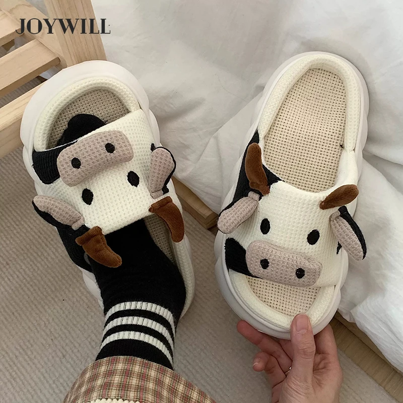 Home Womens Slippers Cows Womens Animal Slippers Cow Funny Slippers