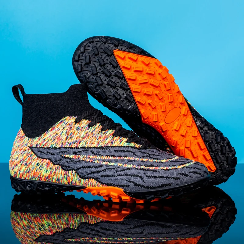 Brand Men Football Boots Professional FG/TF Soccer Shoes Young Kids High Ankle Cleats Grass Soccer Sneakers Futsal Training Shoe