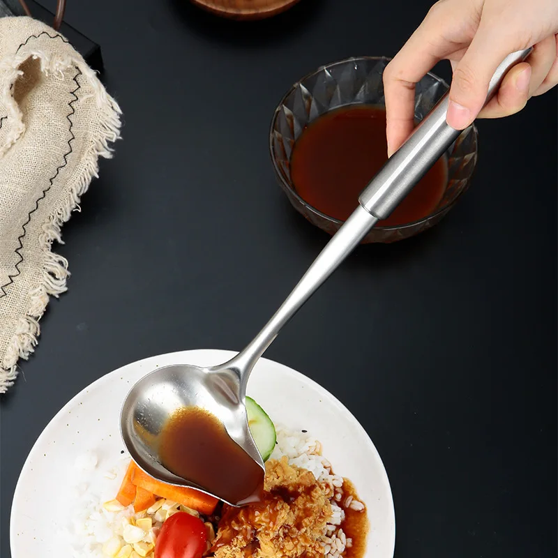 Ladle Spoon Sauce Spoons Soup Stainless Steel Gravy Serving Spout Oil  Saucier Separator Strainer Hot Pot Pouring Cooking 