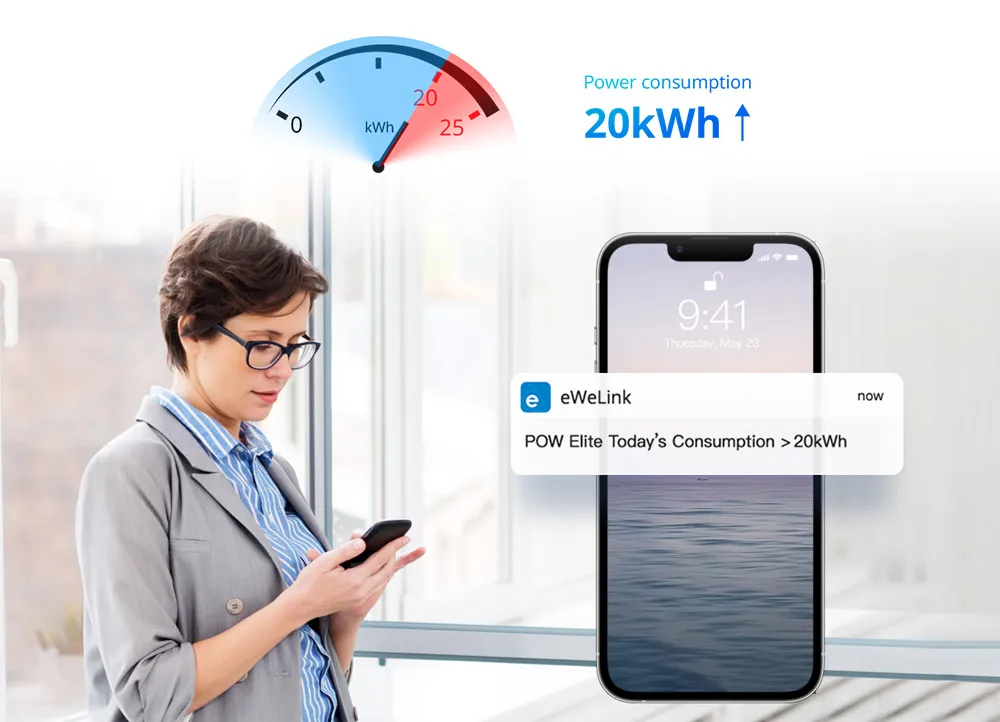 SONOFF POW Elite Smart Power Meter Switch 16A/20A Wifi Energy Power Consumption Switch Module Works with Alexa Google Home Alice