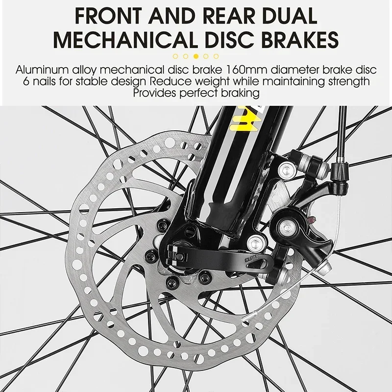 WEST BIKING Foldable 27.5 Inch Mountain Bike 27 Speed BMX MTB Bicycle Men Women Shock Absorption Mechanical Disc Brakes Bike 6
