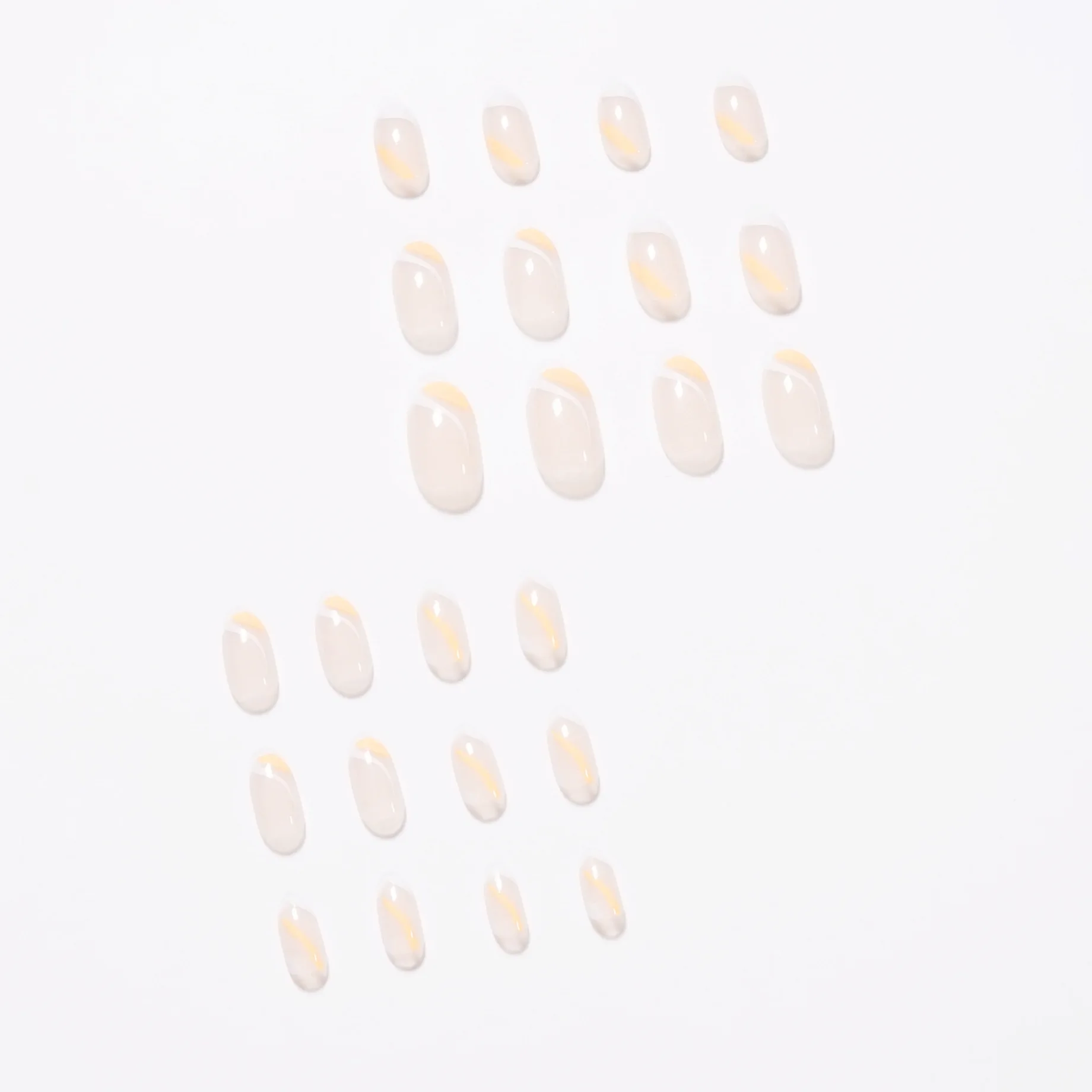 24 Pezzi Di Patch Per Unghie Finte Lunghezza Unghie A Punta Linee Arancioni Bianche Nail Art Finito Pezzo Per Unghie Tipo Di Colla Migliori Regali