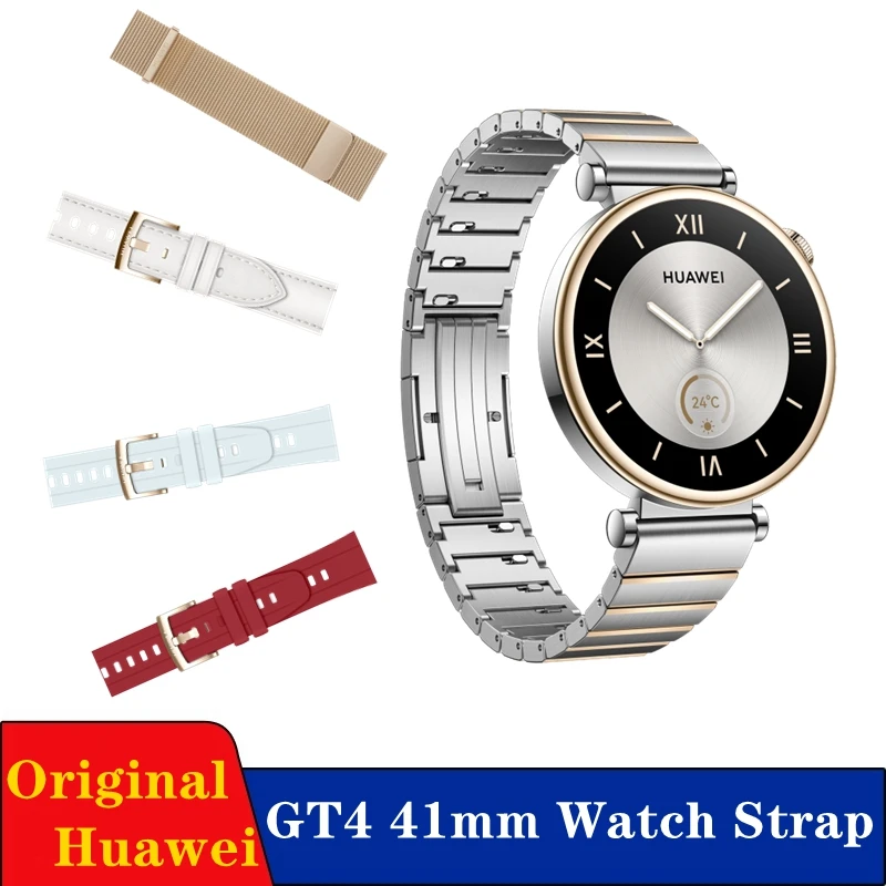 Original 18mm Fluoroelastomer Rubber Sport Band Genuine Leather Strap