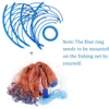 Lawaia Outdoor Cast Network with Steel Pendant Nylon Braided Line Hand Throw Fishing Net with Big Plastic Blue Ring Network 2