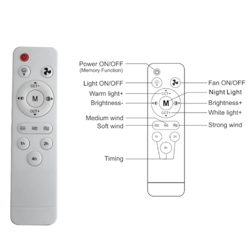 Modern White Ceiling Fan with LED Light and Remote Control