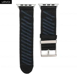 En Mer Bleu Nuit Nylon Loop Watchband Bracelet - 42 44 45 49 S10 - 46MM (Black Midnight Blue)