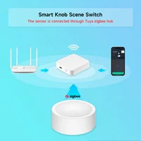 Tuya ZigBee Smart Knob Switch Wireless Scene Button Rotatable Dimmer Switch Home Appliances Automation Linkage Remoter 2
