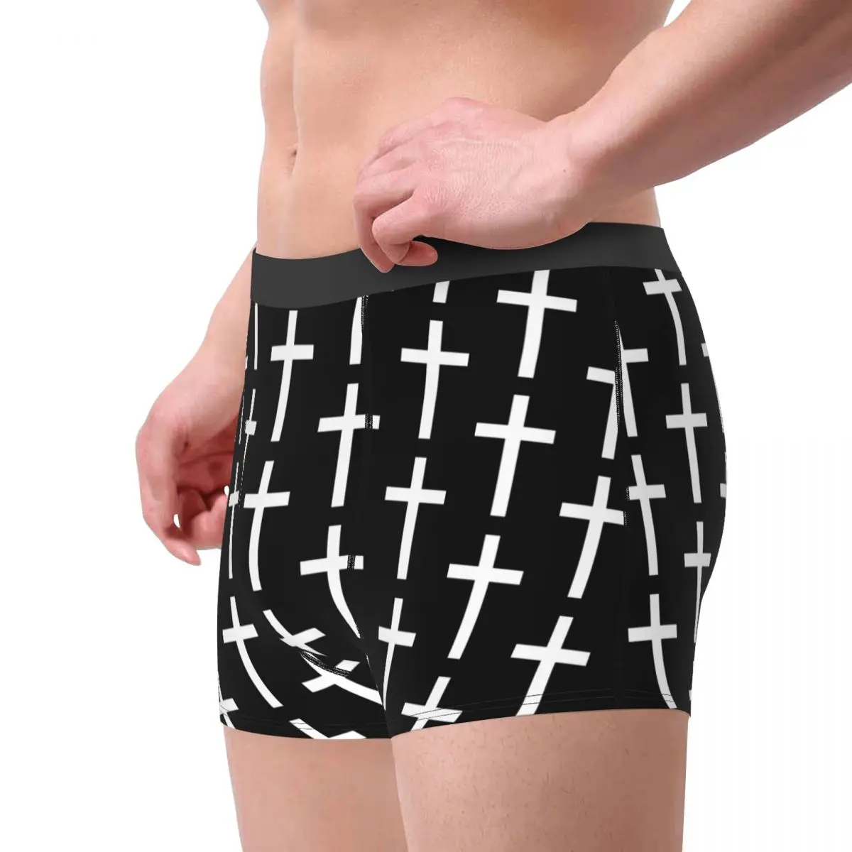 Catholic Jesus Cross Boxer Shorts For Men 3D Printed Male Christian Religious Underwear Panties Briefs Breathbale Underpants 3