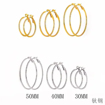 Smooth Stainless Steel Hoop Earrings Set For Men And Women