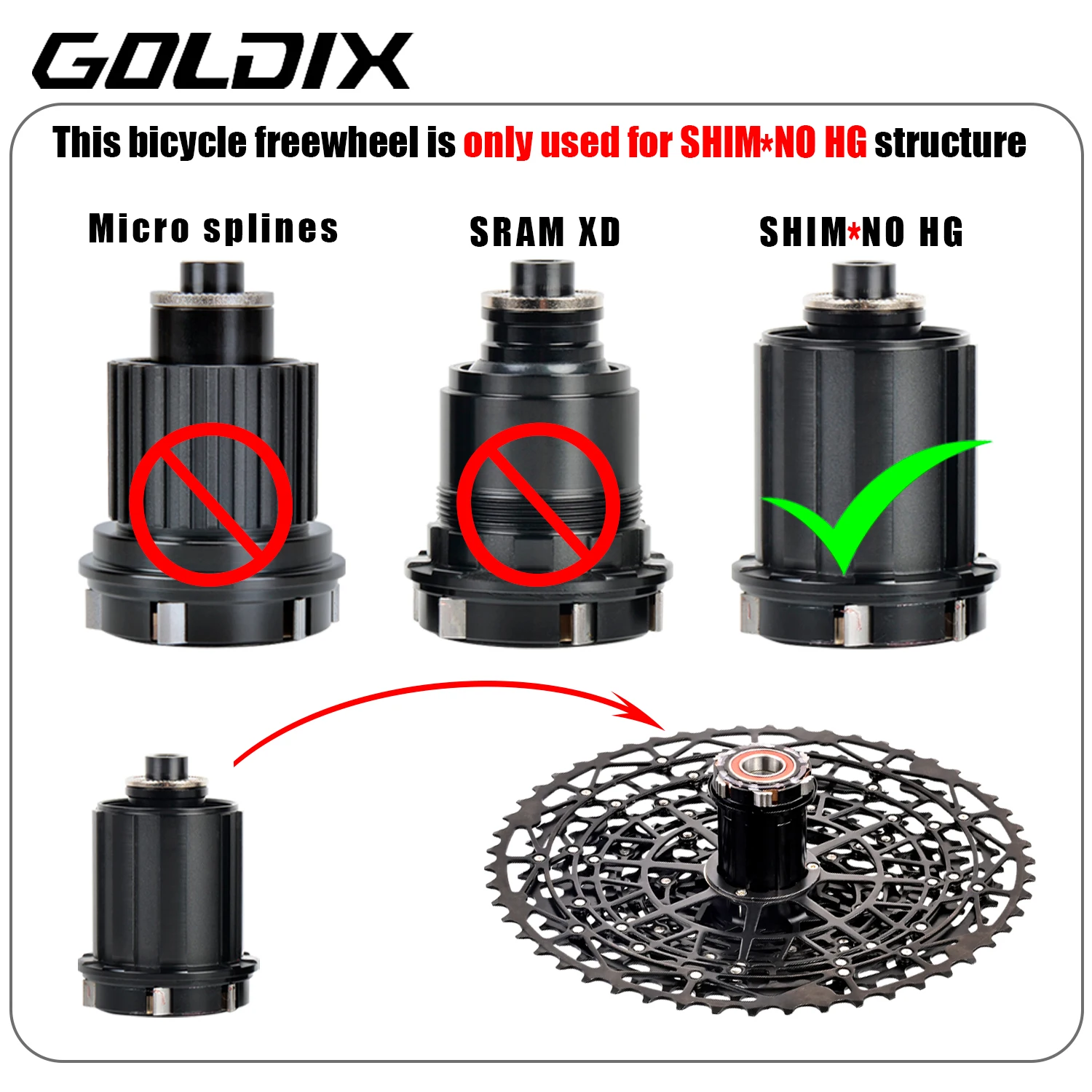 Bicycle Sprocket Gear GOLDIX Ultralight Bicycle Cassette Freewheel Carbon Steel Material 9/10/11/12/13 Speed HG Structure Sprocket for Mountain Bike
