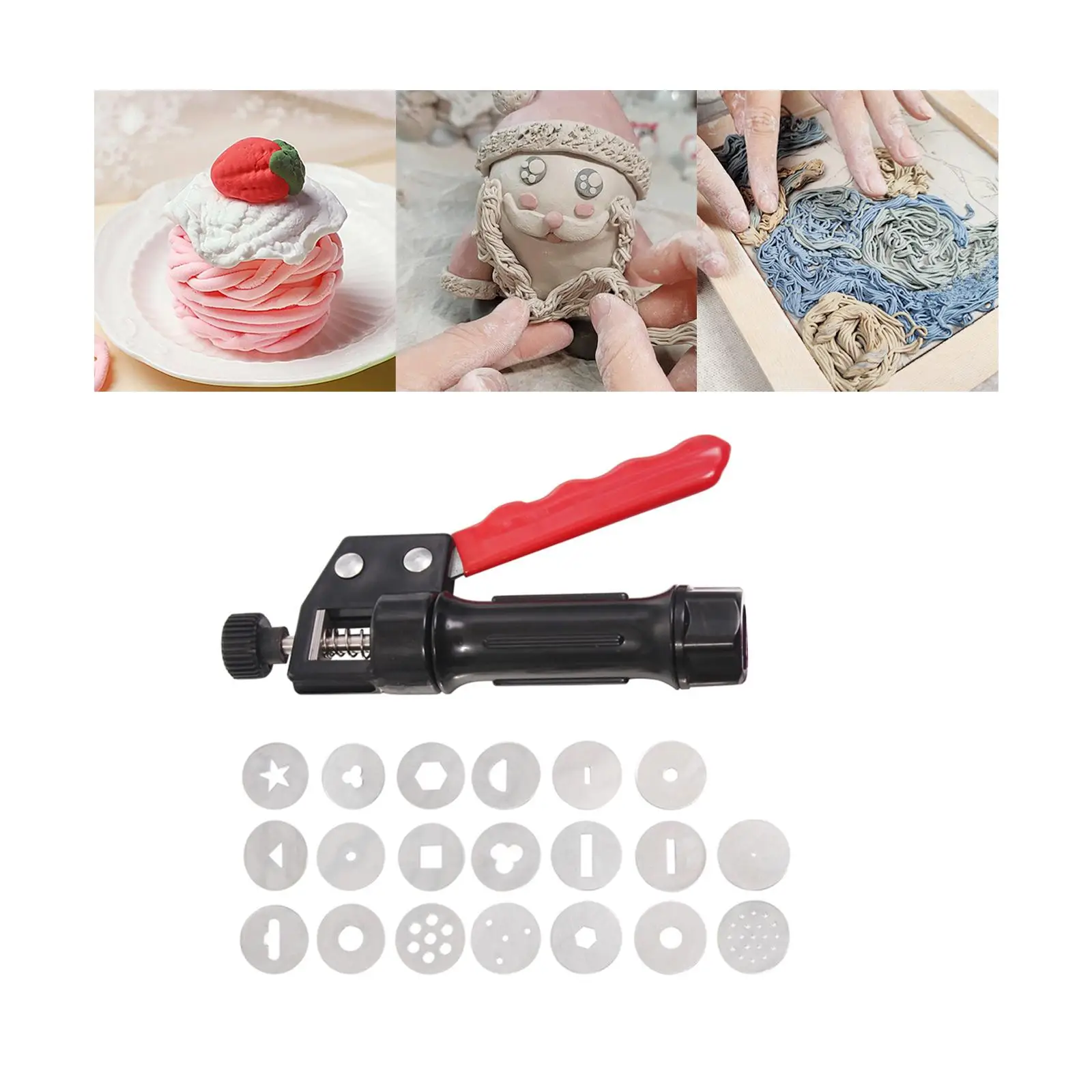 Clay Extruder Tools Decorating Different Discs Crafts Sugar Paste Extruder for Biscuit Cake Decoration Sculpture Clay Pottery
