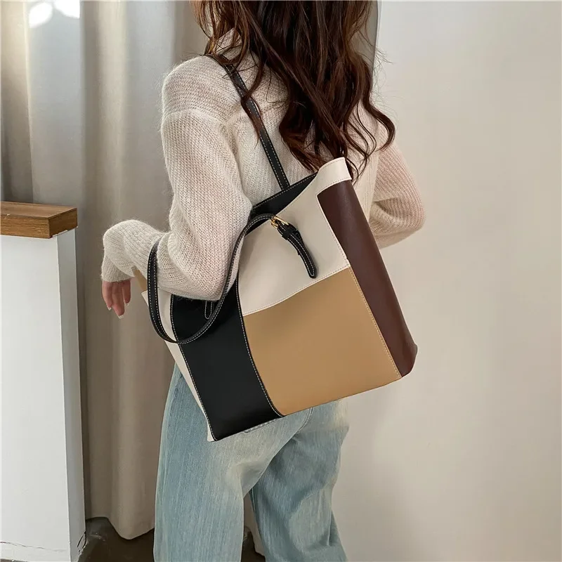 Commuter Large Capacity Totes Women's Underarm 2024 New Autumn Portable Shoulder Textured Big Bag