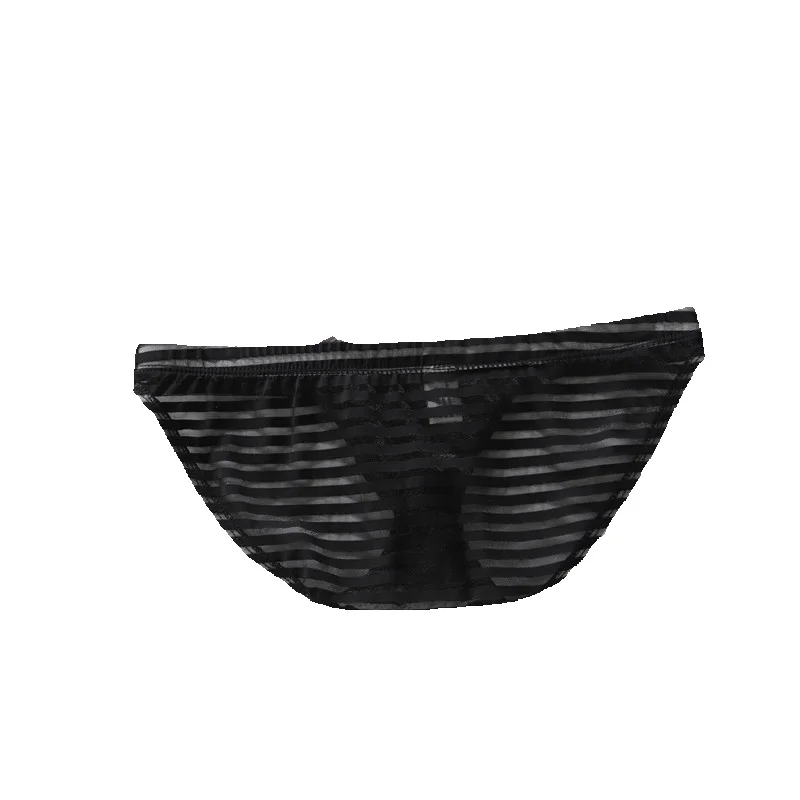 Sous-vêtements légers en maille rayée triangulaire 2025d pour homme, version européenne, slip respirant convexe en U_voghion.com