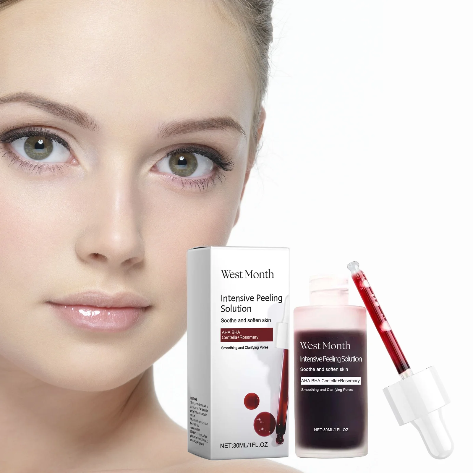 West&Month Exfoliating, Brightening and Darkening Essence Moisturizing, Cleaning, Moisturizing, Light Lines and Brightening