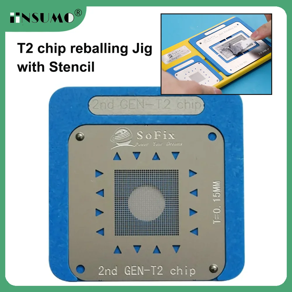 Sofix 로직 보드 BGA reballing Macbook Pro 15인치 16인치 A1990 A2141 FCH PCH Reballing Jig 및 T2 스텐실용 자기 스텐실