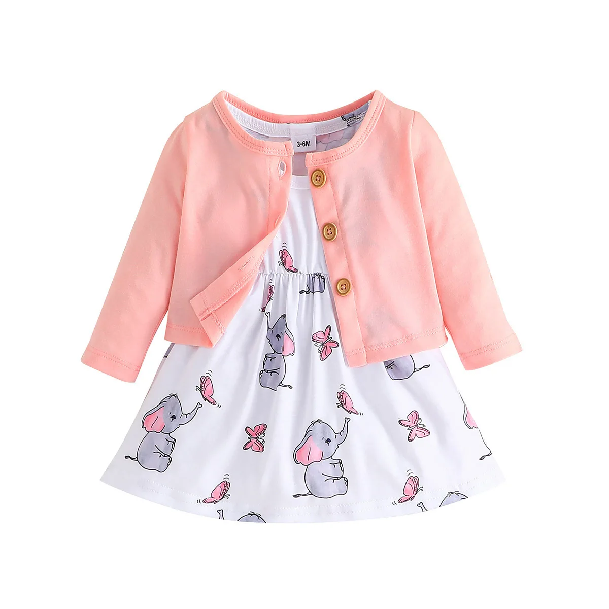 

Infant and young children's long-sleeved coat+vest skirt two-piece set 40