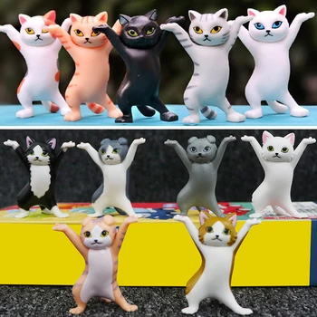 11 modelli Danzante Figura di gatto Decorazione Animazione Modello di gatto Giocattolo di moda Incantante gatto Capsula Giocattolo Decorazione torta bambola