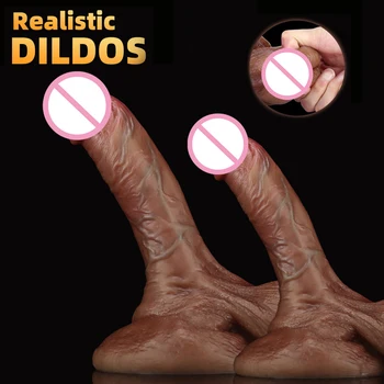Silicone Realistic Dildo Soft Huge Penis with Suction Cup Flexible G-spot Sex Toys for Woman Lesbian Strapon Female Masturbation 1