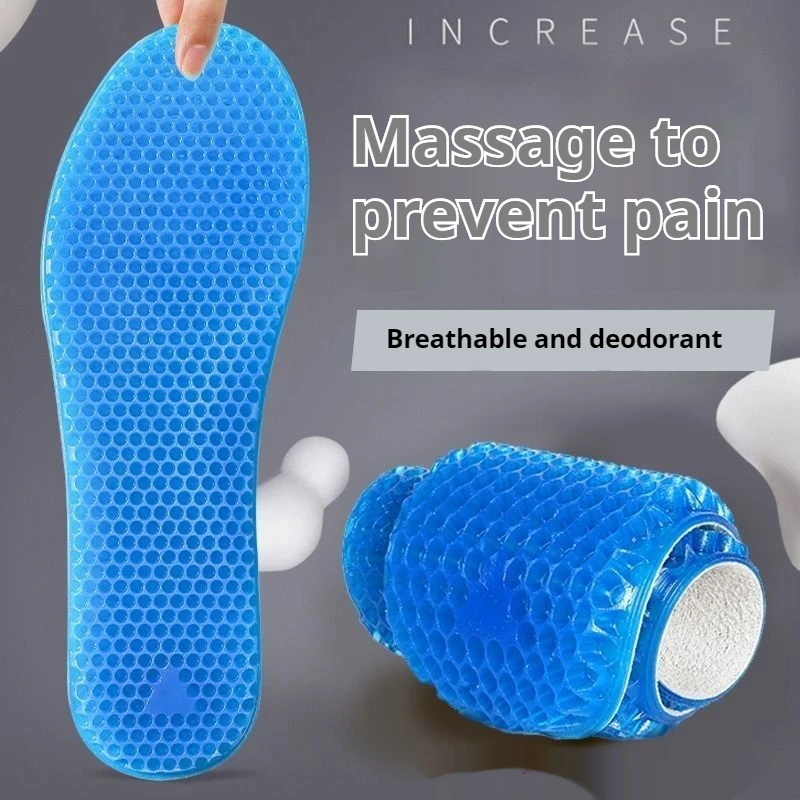 실리콘 신발 깔창 벌집 모양의 부드러운 충격 흡수 러닝 스포츠 깔창 신발 패드 땀 흡수 통기성 신발 밑창 1쌍