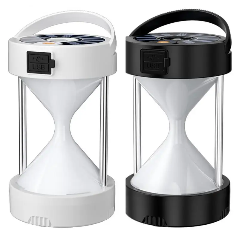 

Палатка из АБС-пластика, регулируемое оборудование для кемпинга, лампа для кемпинга с матовой текстурой, уличный фонарь с Usb-зарядкой, лампа песочных часов, аварийный фонарь