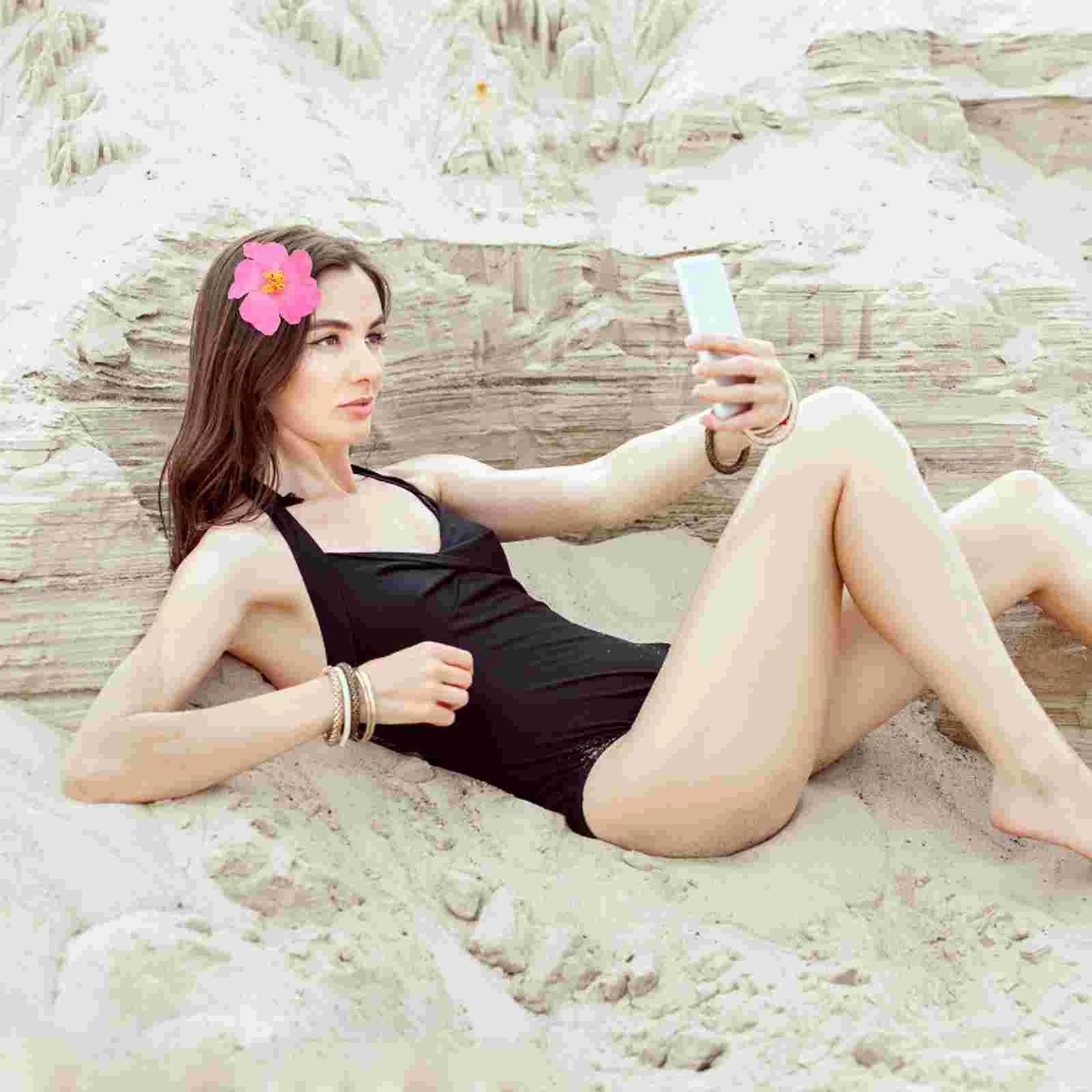 

Hibiscus Hair Clip Hawaiian Flower Hair Barrettes Women Girls Hawaii Tropical Luau Summer Beach Party Supplies Wedding