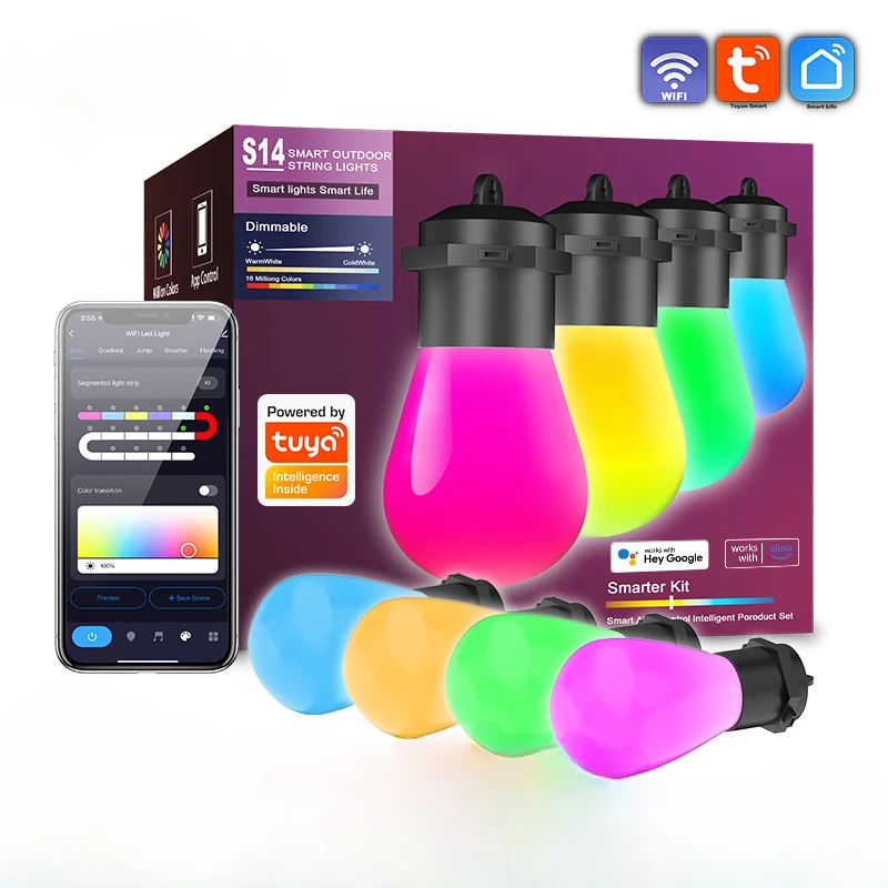

String Light TUYA Intelligent WiFi Light String Lights String Outdoor Waterproof Fantasy Horse Running Ball Bubble
