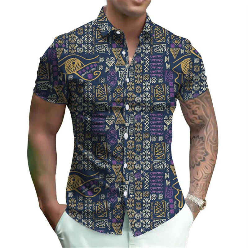 thumbnail image 1 of Camisas nuevas de verano 2024 para hombre, blusas cómodas y ajustadas, camisas de manga corta con estampado 3D de lujo, camisas florales de moda urbana, ropa para mujer, 1 of 5