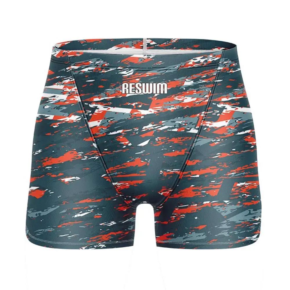 Summer Men's Swim Jammer Swimsuit Shorts Swimming Surfing Trunks Beach Tights Shorts Quick Dry Surf Pantalones Jammers Swimwear