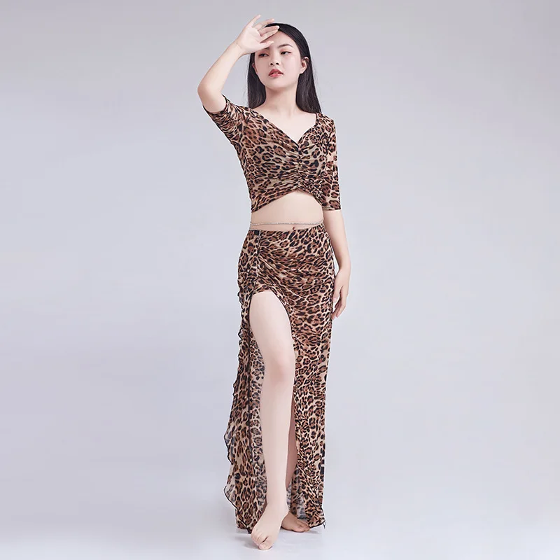 

Lady Spring And Summer Belly Dance Print Floral Practice Suit Set Large Size Slim Oriental Dance Performance Clothes Belly Danc