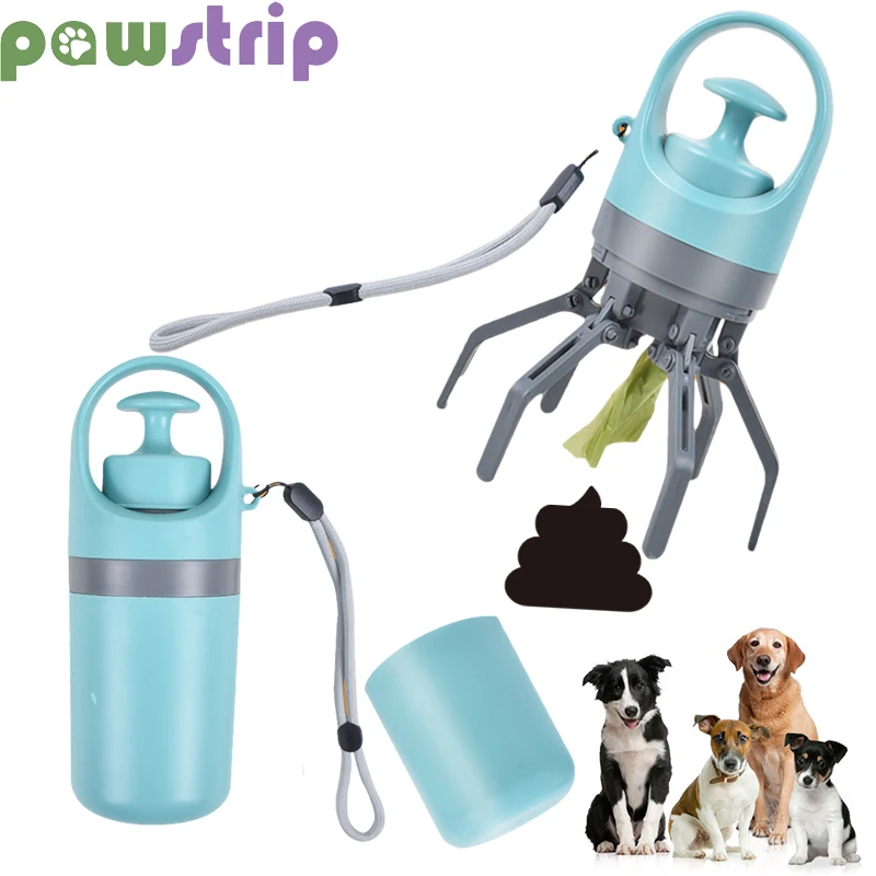 

Портативный дозатор для уборки собак, инструмент для очистки, без прикосновения, с мешками для мусора, для прогулок и отходов