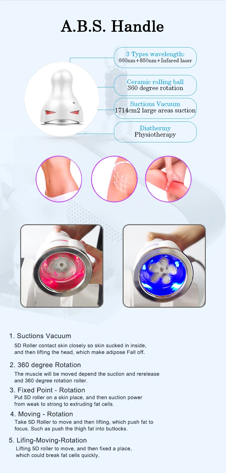 Portable Professional 360 Degree Rolling Cellulite Massager 5D Vacuum Roller Slimming Machine For Lymphatic Drainage 360 Degree Rolling Cellulite Massager for Lymphatic Drainage 8d roller massage machine,Roller massage,Cellulite reduction machine