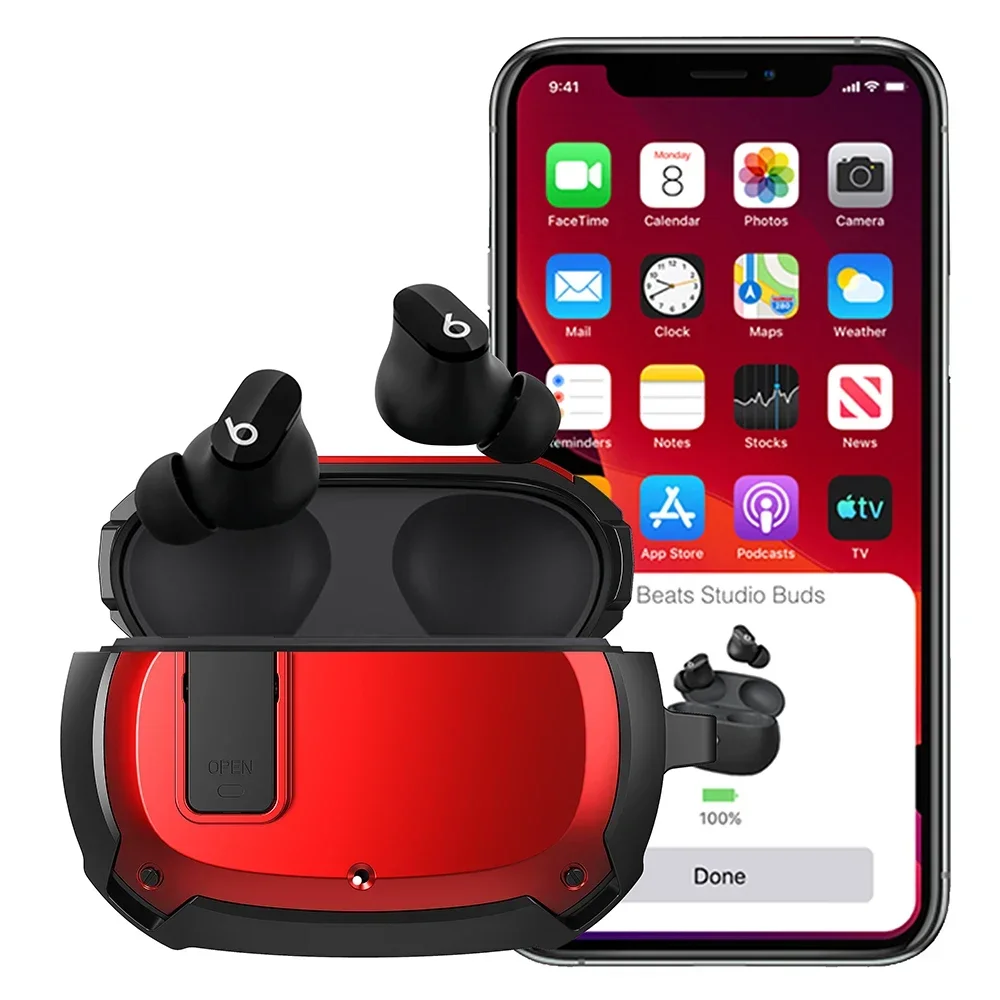 Custodia Per Auricolari Colorata Per Beats Studio Buds Switch Buckle Armor Cover Per Cuffie Per Beats Studio Buds Custodie Morbide Antiurto