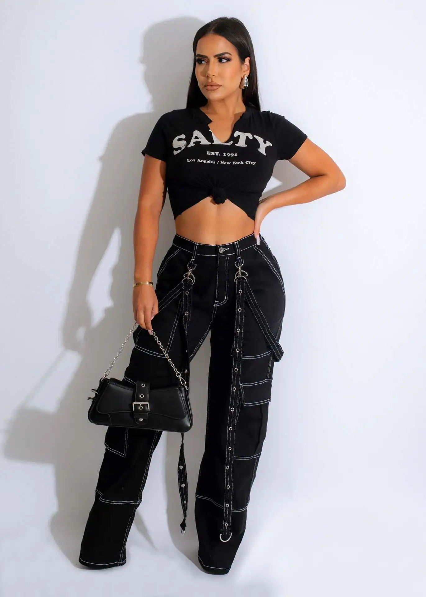 

2023 Autumn Women Jeans With Pocket Cargo Streetwear High Waist Long Pants Clothes For Women Outfit