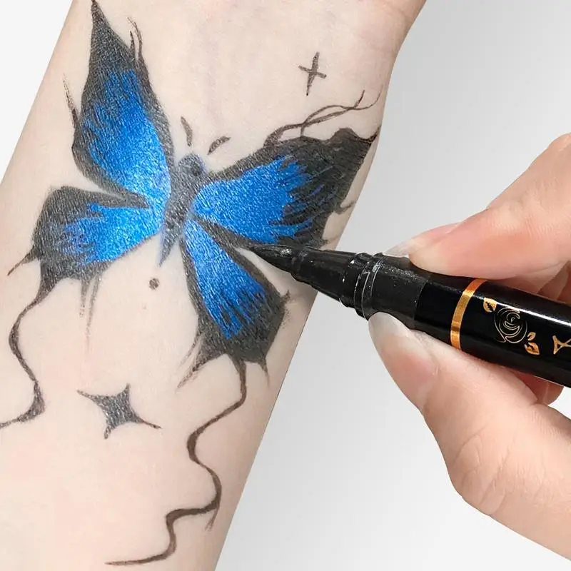 15 Color Temporary Tattoo Marker Brush Pens Kit